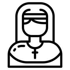 nun icon. vector illustration for web, computer and mobile app. line style icon