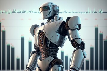 Using artificial intelligence (AI) in financial industry, allowing for more efficient and secure transactions. Automated processes, stock market, improved risk assessment. Generative AI Technology