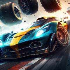 Obraz na płótnie Canvas Racing Game Art
