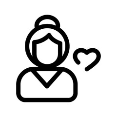 woman in love icon or logo isolated sign symbol vector illustration - high quality black style vector icons