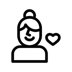 woman in love icon or logo isolated sign symbol vector illustration - high quality black style vector icons