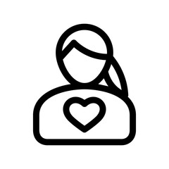 woman in love icon or logo isolated sign symbol vector illustration - high quality black style vector icons
