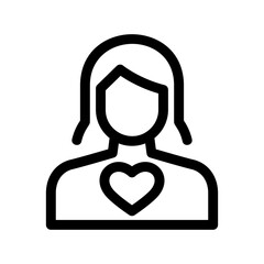 woman in love icon or logo isolated sign symbol vector illustration - high quality black style vector icons