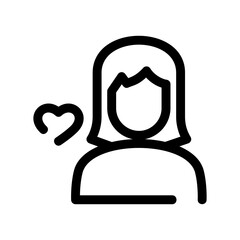 woman in love icon or logo isolated sign symbol vector illustration - high quality black style vector icons