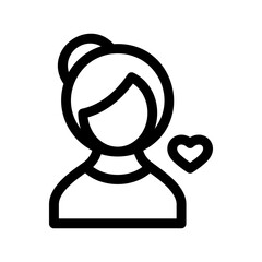 woman in love icon or logo isolated sign symbol vector illustration - high quality black style vector icons
