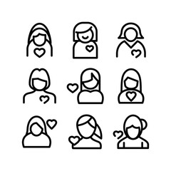 woman in love icon or logo isolated sign symbol vector illustration - high quality black style vector icons