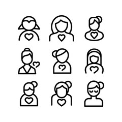 woman in love icon or logo isolated sign symbol vector illustration - high quality black style vector icons