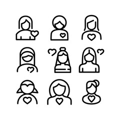 woman in love icon or logo isolated sign symbol vector illustration - high quality black style vector icons