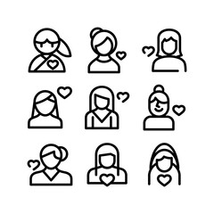 woman in love icon or logo isolated sign symbol vector illustration - high quality black style vector icons