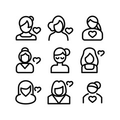 woman in love icon or logo isolated sign symbol vector illustration - high quality black style vector icons