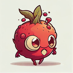 Fototapeta premium Fruity Cute Friends , fruit, cartoon, paint - Generative AI