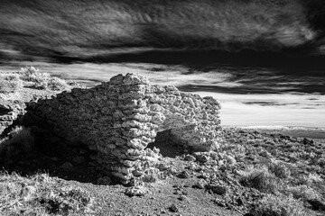 Amedee Lime Kiln in Infrared - Abandoned town of Amedee in Lassen County, California, USA.