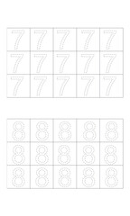 numbers 7 and 8 design to learn to write children, numbers 7 and 8 to learn to write