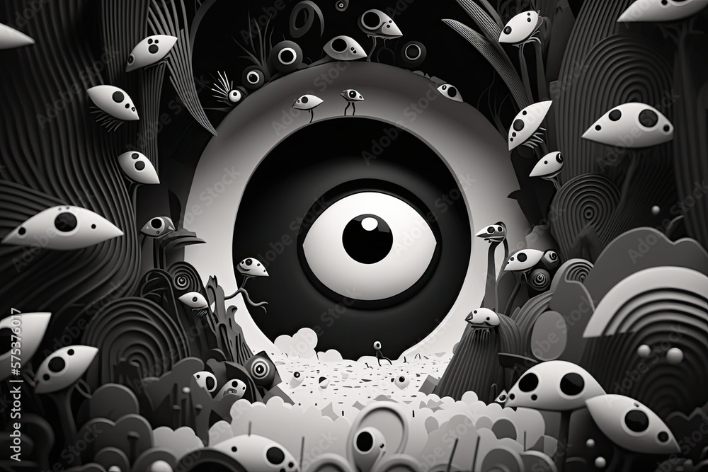 Poster an animated backdrop. an unexpected occurrence. where all eyes are focused. generative ai