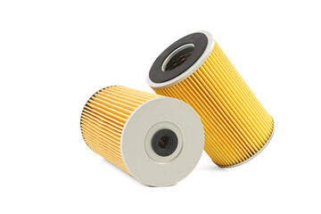 Auto parts accessories : Oil , fuel or air filter for engine car isolated on white background..