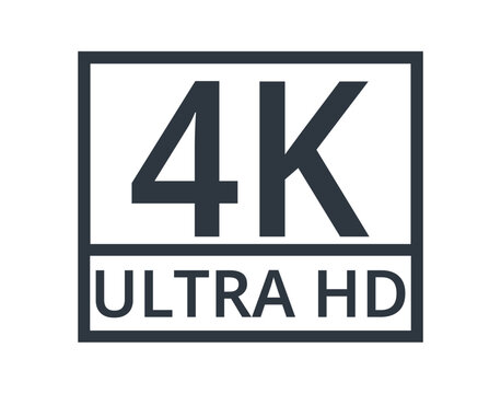 Monochromatic 4k HD symbol. 
