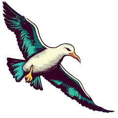 Colorful albatross pop art style vector illustration