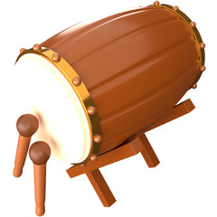 3d Islamic Drum icon, for UI, poster, banner, social media post. 3D rendering