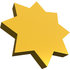 3d gold star icon, for UI, poster, banner, social media post. 3D rendering