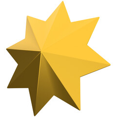3d gold star icon, for UI, poster, banner, social media post. 3D rendering