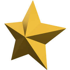 3d gold star icon, for UI, poster, banner, social media post. 3D rendering