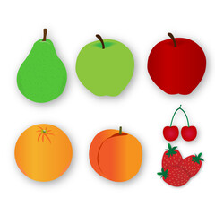 set of fruits and berries