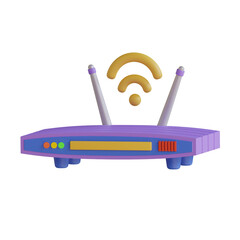 3d illustration Router for share internet networking