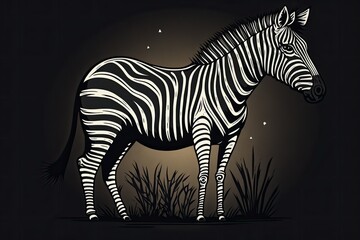Fototapeta na wymiar Illustration of a cartoon zebra that is both charming and cartoony. Generative AI