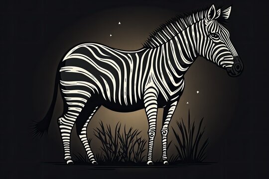 Illustration of a cartoon zebra that is both charming and cartoony. Generative AI
