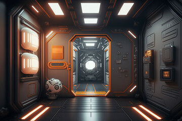 The passage of the spacecraft. AI technology generated image