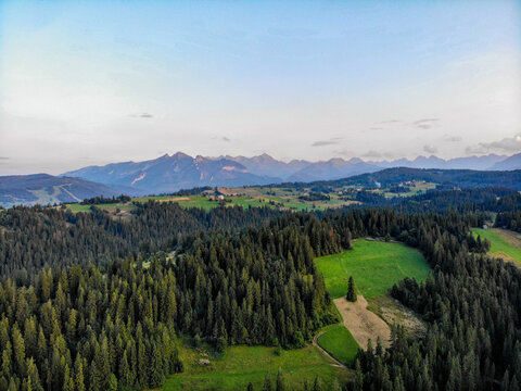 Panorama of the Polish Tatra Mountains from a bird's eye view