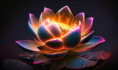 A pink lotus flower, its layers of delicate petals creating a stunning display on a black background