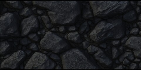 Black rock wall background, generative ai