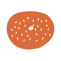 Donut in cartoon style. Vector illustration isolated on white background.