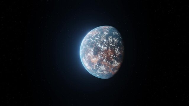 Orbit around a distant exoplanet with moons 3D rendered 4K HD Animation
