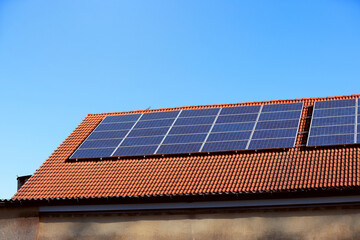 Solar panel installed on a roof