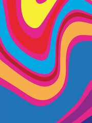 Cool Groovy Psychedelic Texture.  Abstract Geometric Pattern Vector Design Illustration. Retro Cute Trippy Background. 