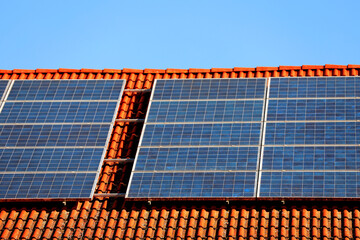 Solar panel installed on a roof