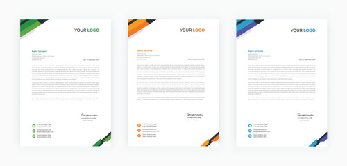 Corporate business letterhead design. Business pad design template. set to print with vector & illustration. corporate letterhead bundle. 