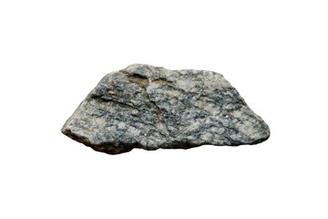 A piece of natural granite igneous rock stone isolated on white background.