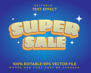 super sale editable text effect. 3d style design text