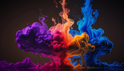 Fototapeta premium multi-colored smoke on a black background. Generative AI