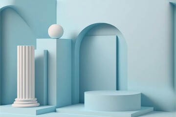 Minimalist abstract background, primitive geometrical figures