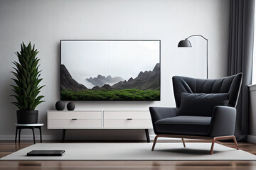 TV with armchair in living room