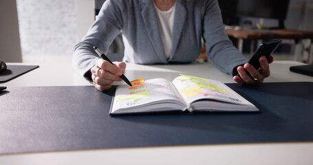 Calendar Schedule List At Desk And