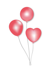 Fototapeta na wymiar red and pink love heart balloons