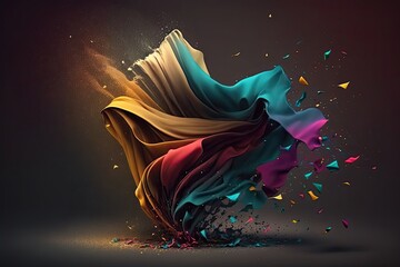 Flying cloth full of color background fashion