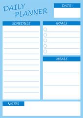 Daily planner for every day. Today`s schedule and goals