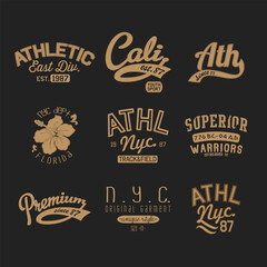 varsity and college typography for print
