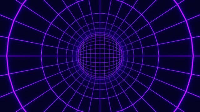 Retro ball in hypnotic loop optical illusion animation background